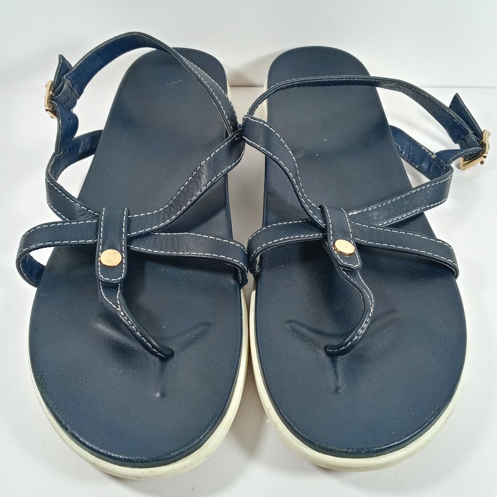 Vionic Leather Women Sandals Blue/ White Sz 11m